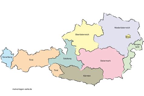österreich karte bundesländer zum ausfüllen